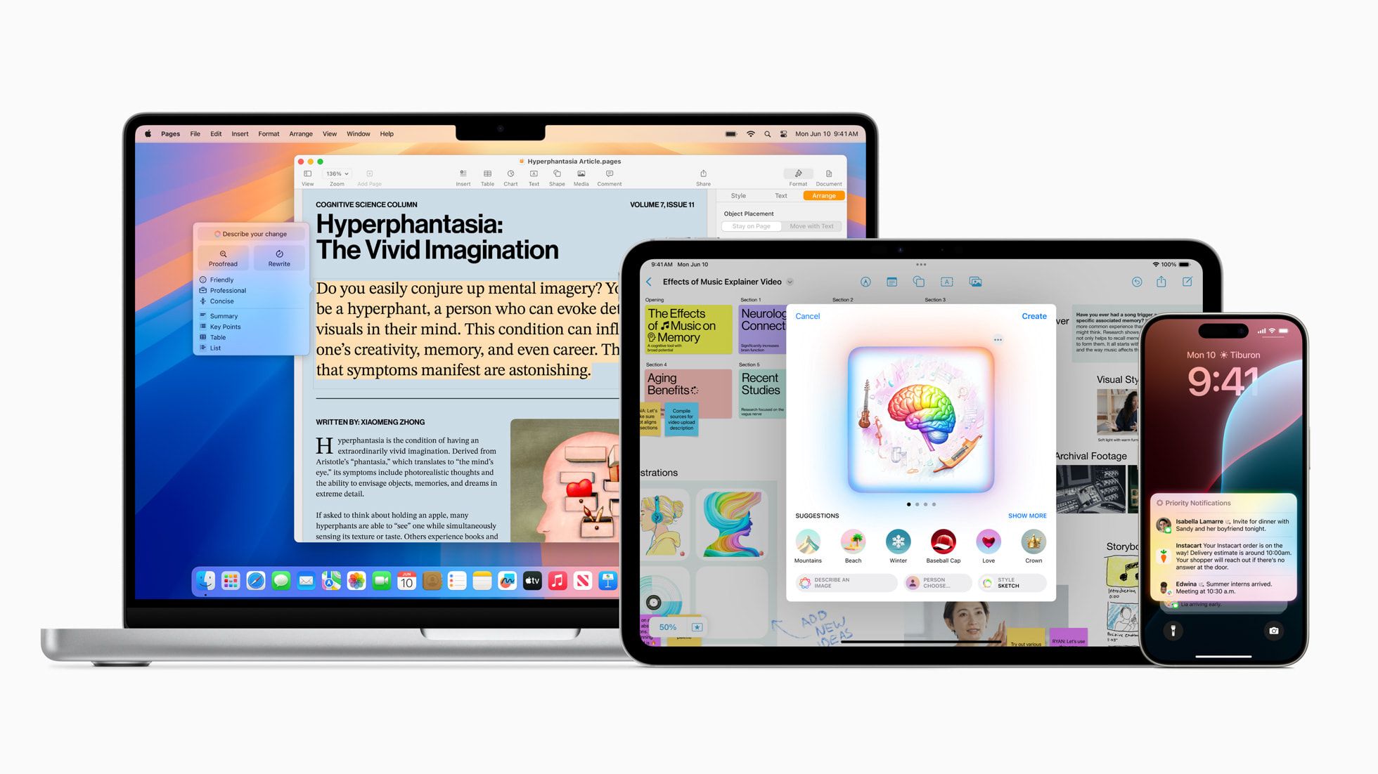 Apple Intelligence is the personal intelligence system designed for iPhone, iPad, and Mac